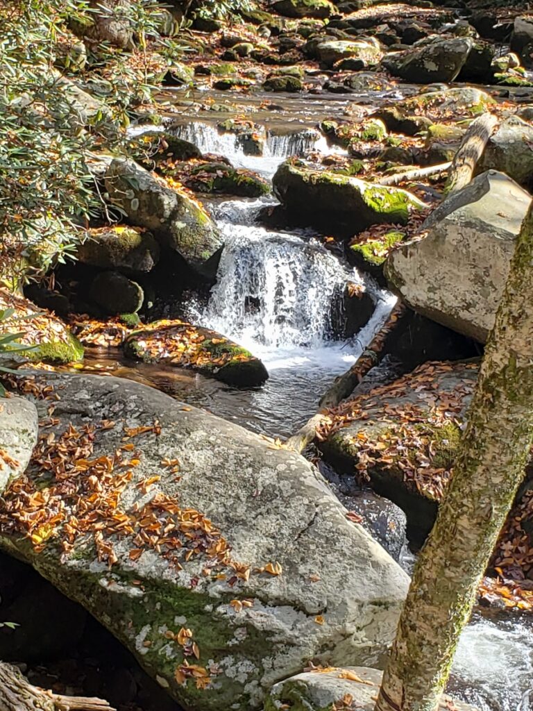 water falls on rocky shore during daytime