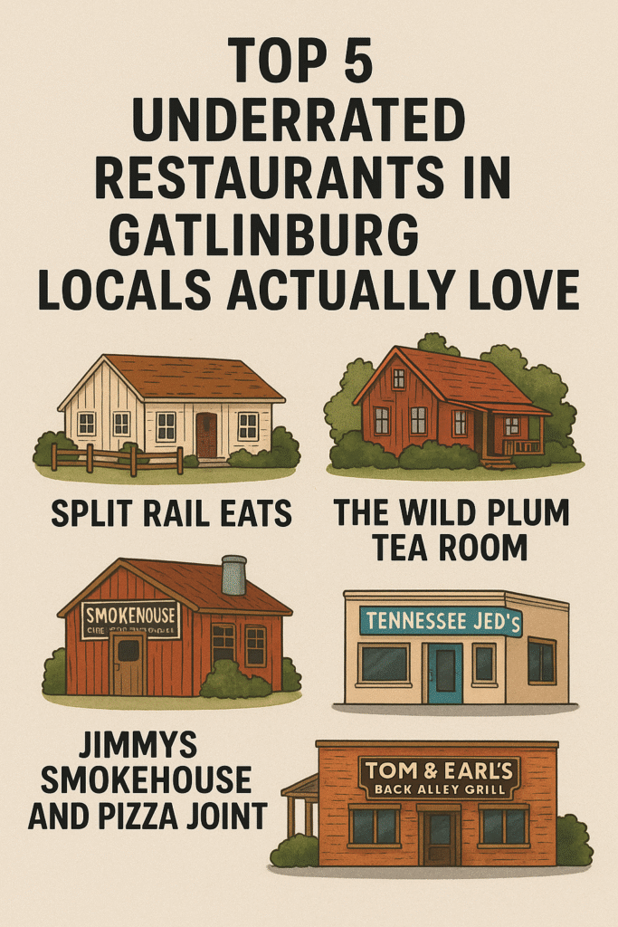 underrated restaurants Gatlinburg, Gatlinburg local dining, hidden gem restaurants Gatlinburg, Smoky Mountains food guide, Gatlinburg culinary scene, local eateries Gatlinburg